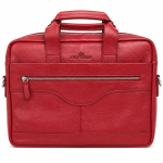 Leather Laptop bag red