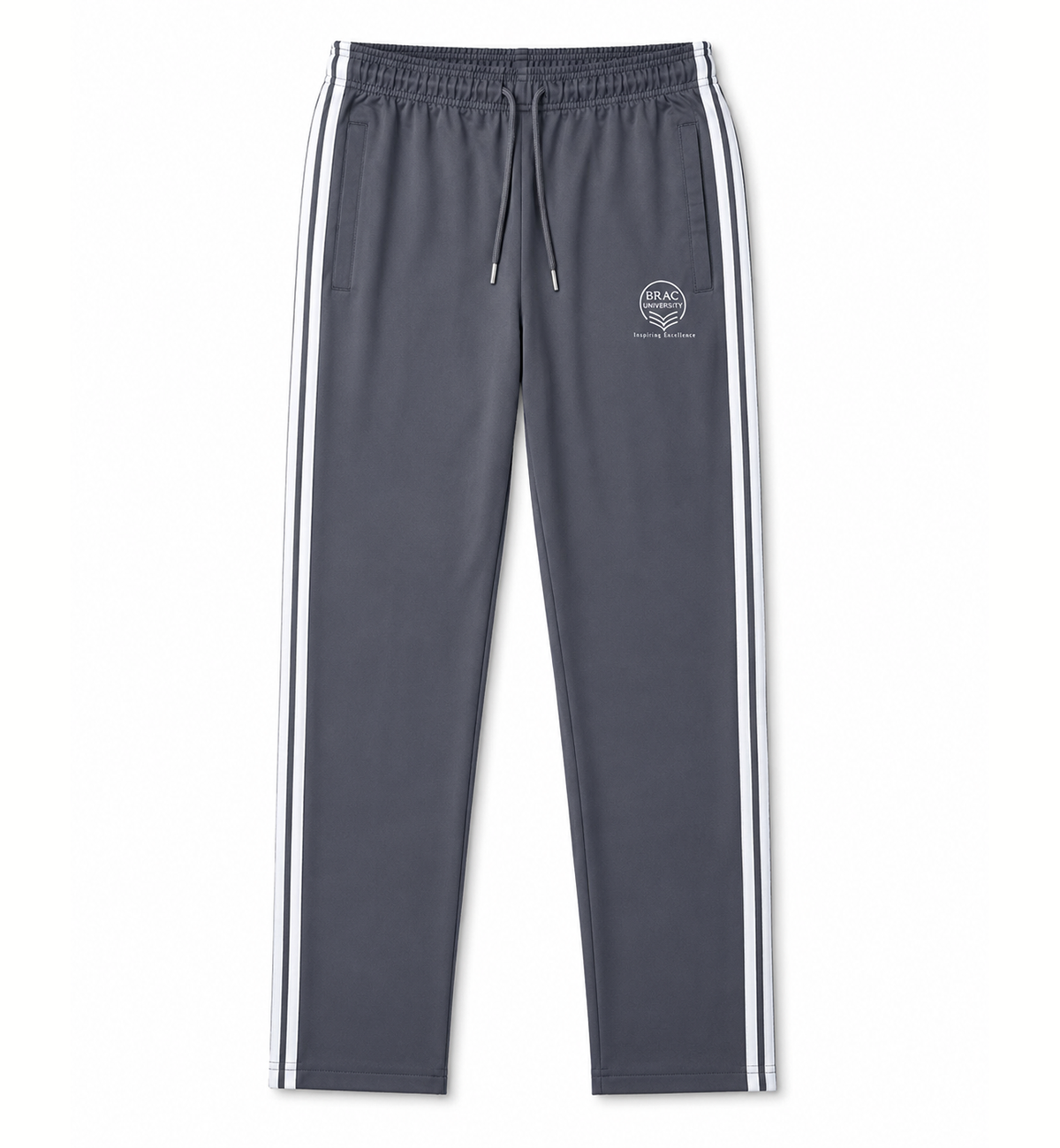 blacksilverpantfront_RESIZED Sports Trousers Grey - Image 1